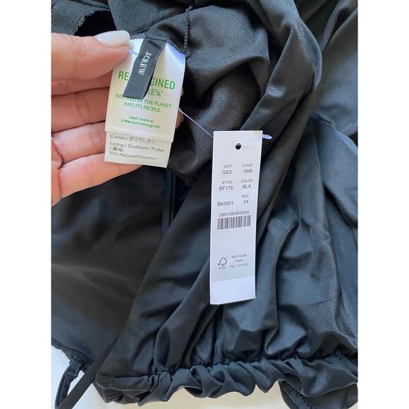 J. Crew Ruched Removable Strap Bandeau One Piece Bathing Suit Black Size 24 NEW - Picture 6 of 7